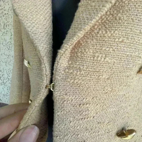 House of Harlow 1960 tweed blazer women’s tan gold buttons sz XS used like new - Picture 10 of 11